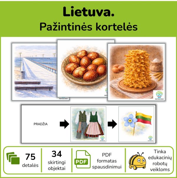 Lietuva – mokomoji priemonė Bee-Bot robotukui