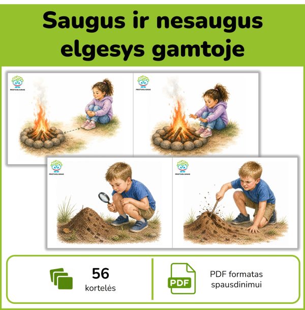 Tinkamas ir netinkamas, saugus ir nesaugus elgesys gamtoje – mokomoji priemonė vaikams