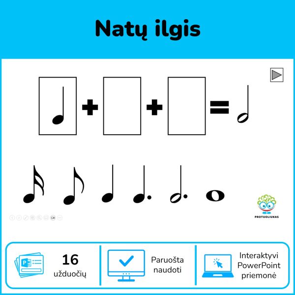 Natų ilgis | Interaktyvi priemonė