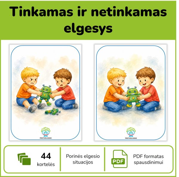 Tinkamas ir netinkamas elgesys | Situacijų kortelės