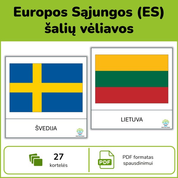 P142-ES-veliavos-pdf Europos Sąjungos šalių vėliavos | Pažintinės kortelės