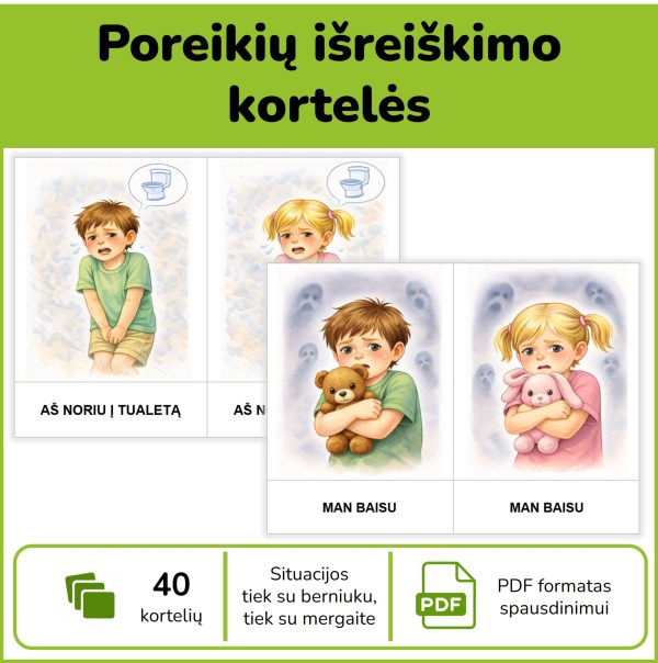 Vaiko poreikių išreiškimo kortelės